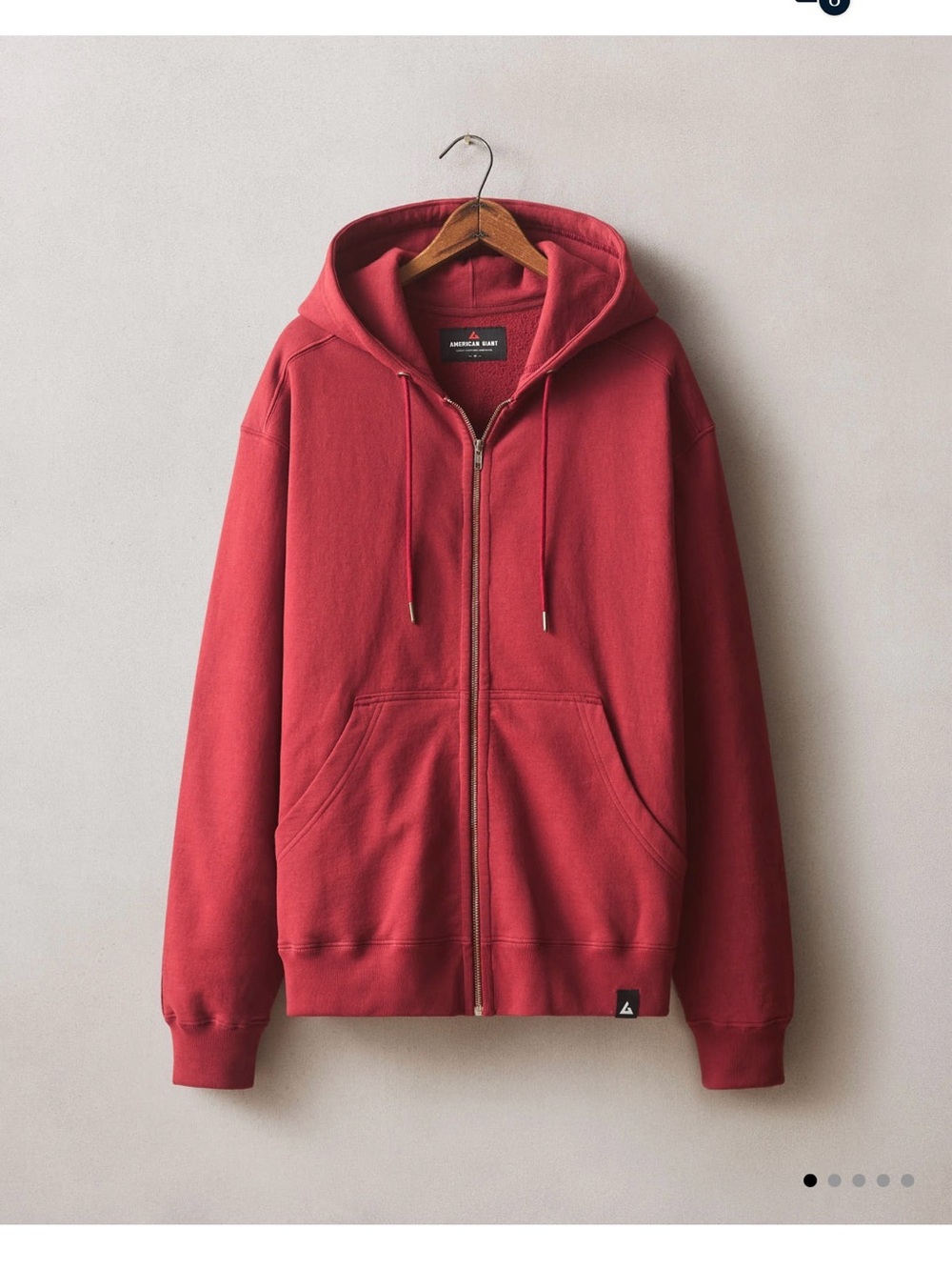 American Giant Classic full zip relaxed hoodie, Size XL